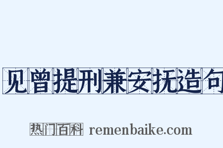 见曾提刑兼安抚造句是什么意思的图片